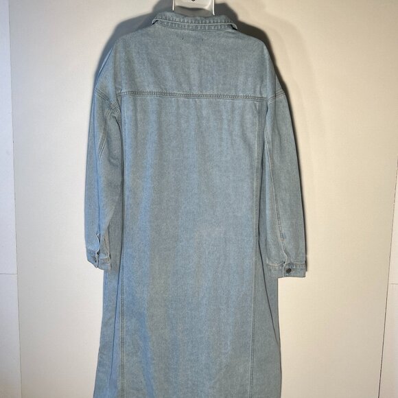 Chou Yatou NWT SZ XXL Blue Denim Midi Jacket Duster / Dress Western Boho Retro - Picture 7 of 12